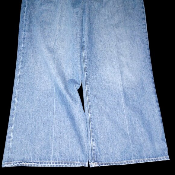 Express Wide Leg High Rise Rigid Jeans Light Wash Denim Women Size 16 S Casual - Picture 15 of 16